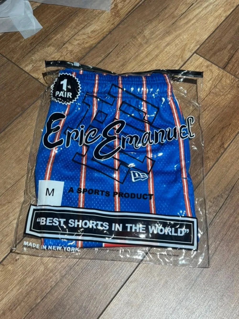 Eric Emanuel EE New York Knicks NBA Blue and Orange Mesh Pinstripe Shorts - Picture 11 of 11